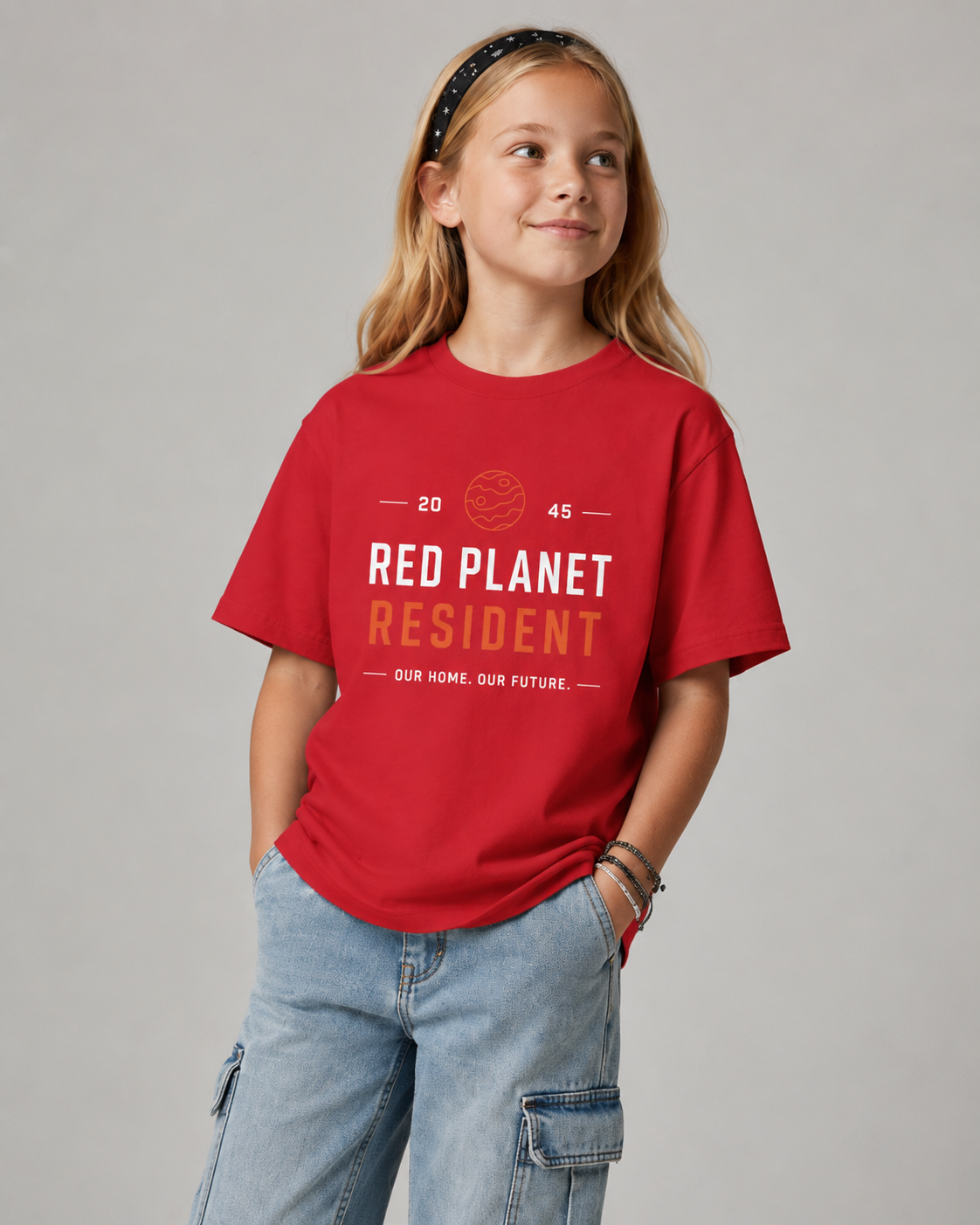 RED PLANET RESIDENT Youth T-Shirt Printify