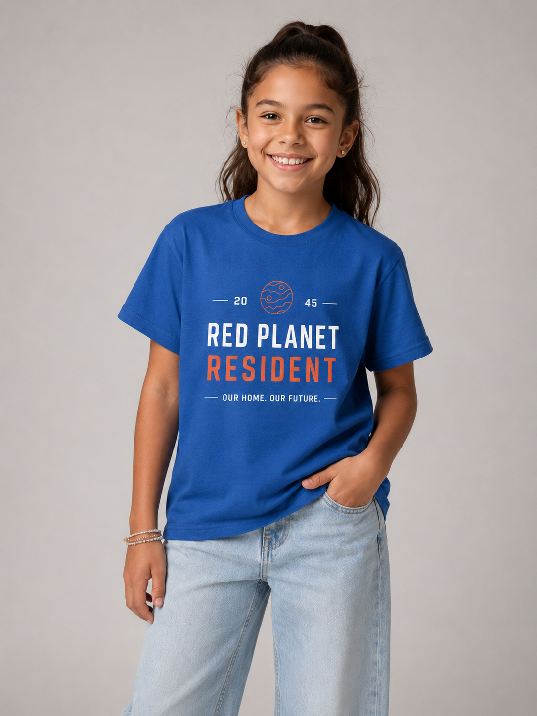 RED PLANET RESIDENT Youth T-Shirt Printify