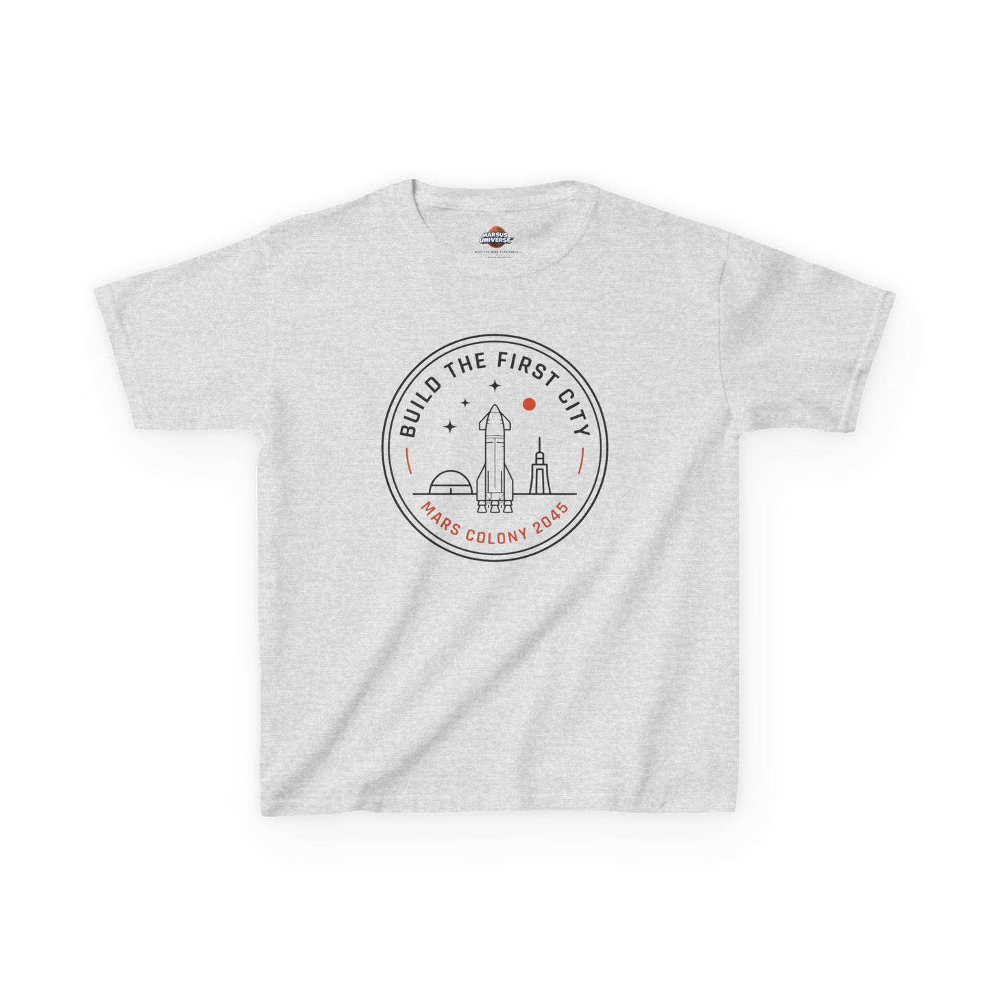 BUILD THE FIRST CITY Youth T-Shirt | Marsus Universe 🏙️